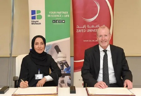 Zayed University and Hayat Biotech work together to improve students employability