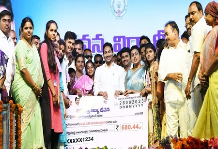 The Andhra Pradesh Chief Minister disburses Rs 680 crore to 9.3 lakh students under the fee refund program
